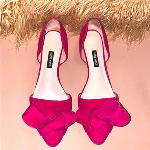 Hot Pink NINE WEST Bow Flats - Size 8